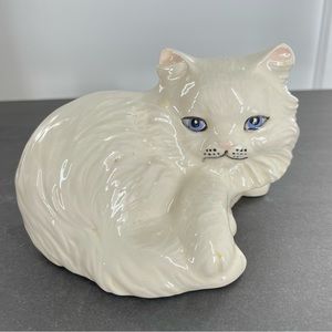Vintage Ceramic White Persian Cat